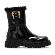 Booties met nepbont Versace Jeans Couture , Black , Dames