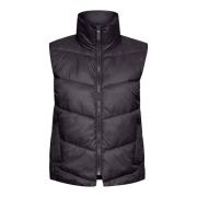 Gewatteerd Vest Zwart Diep Kaffe , Black , Dames