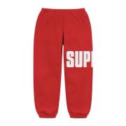 Rode Rib Sweatpant Beperkte Oplage Supreme , Red , Heren