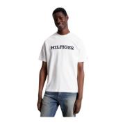 Geborduurd Logo T-shirt - Archief Tommy Hilfiger , White , Heren