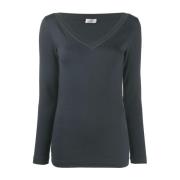 Blauwe Sweatshirt Damesmode Aw24 Brunello Cucinelli , Blue , Dames