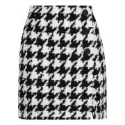 Flared Houndstooth Mini Skirt Nina Ricci , White , Dames