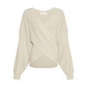 Rachelle Wrap Pullover Moss Copenhagen , Beige , Dames