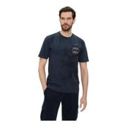 Korte mouw T-shirt voor mannen Aeronautica Militare , Blue , Heren