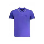 Blauwe Polo Shirt met Borduursel Cavalli Class , Blue , Heren