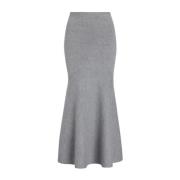 Grijze Wol Gebreide Peplum Rok Patou , Gray , Dames