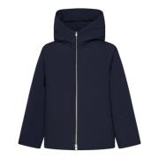 Midnight Blue Oversized Hooded Down Jacket Jil Sander , Blue , Heren