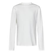 Wit Katoenen Langemouw Crewneck T-Shirt Jil Sander , White , Heren