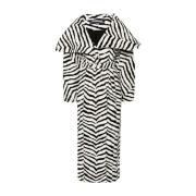 Zebra Jacquard Draped Collar Coat Jacquemus , Black , Dames