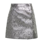 Metallic Jacquard Wikkelrok Msgm , Gray , Dames