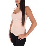 Geribbelde tanktop met strass Guess , Pink , Dames