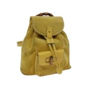 Pre-owned Suede backpacks Gucci Vintage , Yellow , Dames