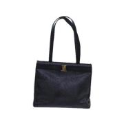 Pre-owned Leather shoulder-bags Salvatore Ferragamo Pre-owned , Black ...