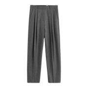 Klassieke Dubbelgeplooide Broek TotêMe , Gray , Dames