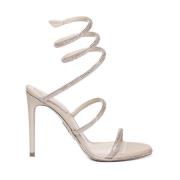 Kristal Cleo Sandalen Beige René Caovilla , Beige , Dames