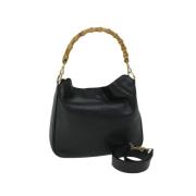 Pre-owned Leather handbags Gucci Vintage , Black , Dames