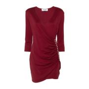 Bordeaux Jurk met Gouden Knopen Blugirl , Red , Dames