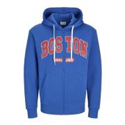 Varsity Zip Hoodie Bradley Style Jack & Jones , Blue , Heren