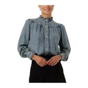 Denim Blouse Laura Suncoo , Blue , Dames