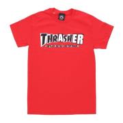 Rode Heren Tee Korte Mouw T-shirt Thrasher , Red , Unisex