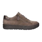 Taupe Suede High Heel Sneaker Hartjes , Brown , Dames