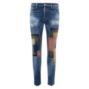 Blauwe Denim Skinny Broek Dsquared2 , Blue , Heren