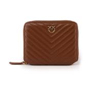 Bruin Leren Portemonnee Love Birds Pinko , Brown , Dames