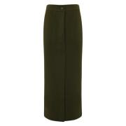 Groene Lange Rok Viscose Pinko , Green , Dames