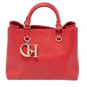 Pre-owned Leather totes Carolina Herrera Pre-owned , Red , Dames