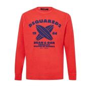 Rode Katoenen T-Shirt Dsquared2 , Red , Heren