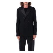 Zwarte Wol Smoking Blazer Jas Ami Paris , Black , Heren