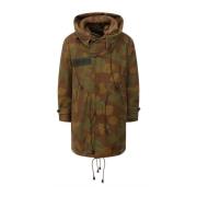 Camo Hooded Parka Jas Dsquared2 , Multicolor , Heren