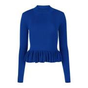 Blauwe Ruffle Peplum Sweater Nina Ricci , Blue , Dames