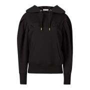 Zwarte Hoodie met Geplooide Mouwen Nina Ricci , Black , Dames