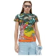 Grafische Print Gebreid Shirt ERL , Multicolor , Heren