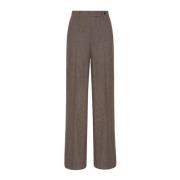 Wol Kasjmier Rechte Pijp Broek Kiton , Beige , Dames