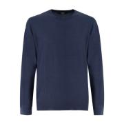 Luxe Crew Neck Jumper Fedeli , Blue , Heren