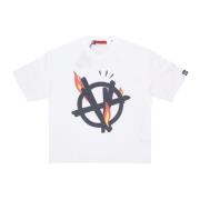 Flamed Logo T-shirt Soft Fit Crewneck Acupuncture , White , Heren