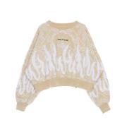 Bandana Print Crop Sweatshirt Beige Vision OF Super , Beige , Dames