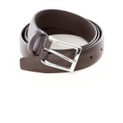 Smalle donkerbruine leren riem Anderson's , Brown , Heren