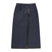 Elegante Navy Rok met Smoking Finish Munthe , Blue , Dames