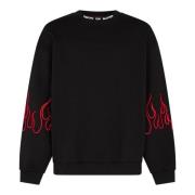 Vlammen Geborduurde Crewneck Sweatshirt Zwart/Rood Vision OF Super , B...