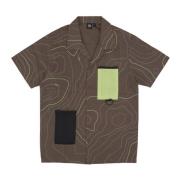 Bruine Bowling Shirt met Mesh Zakken Dolly Noire , Brown , Heren