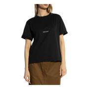 Logo-bedrukt T-shirt Saint Laurent , Black , Dames