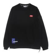 Zwarte Crewneck Lange Mouw Shirt Fila , Black , Heren