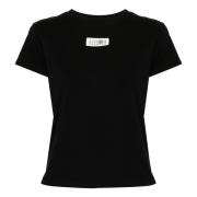 Casual Katoenen T-shirt MM6 Maison Margiela , Black , Dames