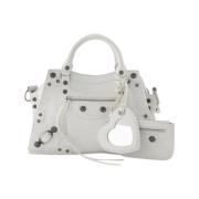 Pre-owned Leather handbags Balenciaga Vintage , White , Dames