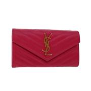 Pre-owned Leather wallets Yves Saint Laurent Vintage , Pink , Dames