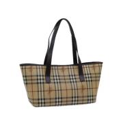 Pre-owned Fabric totes Burberry Vintage , Beige , Dames