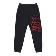 Zwarte Skull Sweatpants Lange Fleece Iuter , Black , Heren